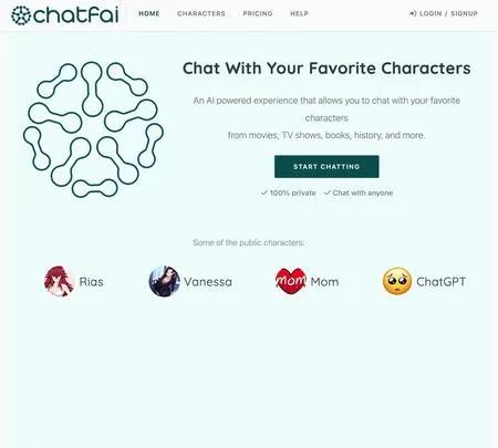Screenshot of the site of chatfai