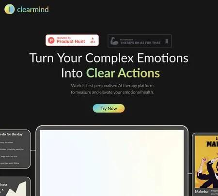 Screenshot of the site of Clearmind