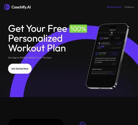 Screenshot of the site of Coachify