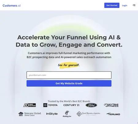Screenshot of the site of CustomersAI