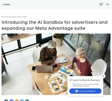 Screenshot of the site of AI Sandbox