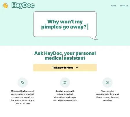 Screenshot of the site of HeyDoc