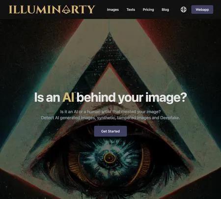 Screenshot of the site of Illuminarty