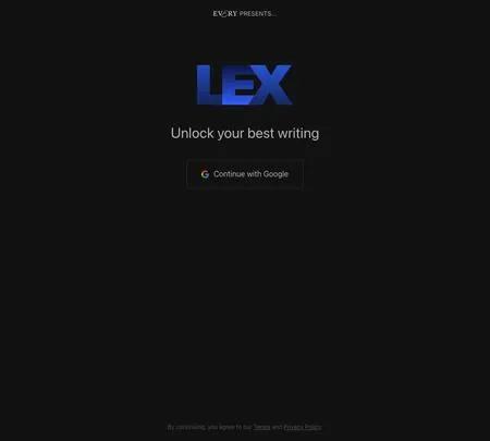 Screenshot of the site of Lex