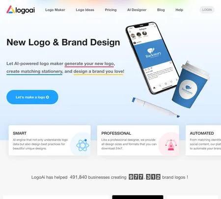 Screenshot of the site of logoai
