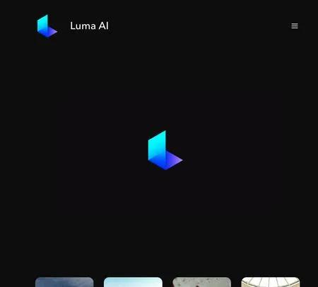 Screenshot of the site of Luma AI