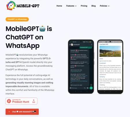 Screenshot of the site of MobileGPT