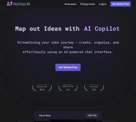 Screenshot of the site of MyMap.ai