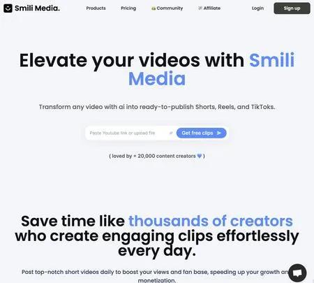 Screenshot of the site of SmiliMedia
