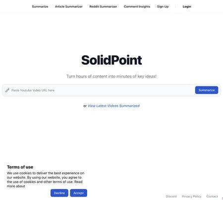 Screenshot of the site of Solidpoint