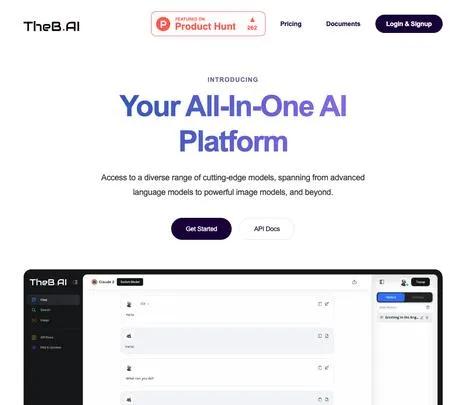 Screenshot of the site of TheB.AI