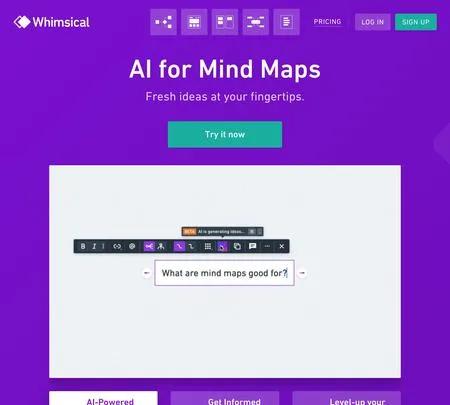 Screenshot of the site of Whimsical