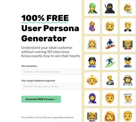 FounderPal Persona Generator - Info Herramientas IA, Reseñas ...